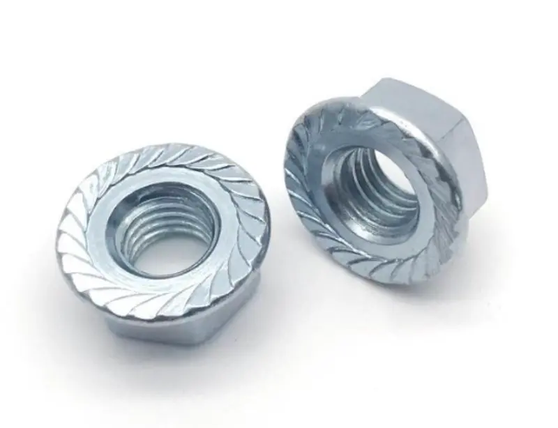 Quais são os principais usos do aço carbono zincado com porca de flange serrilhada DIN6923?