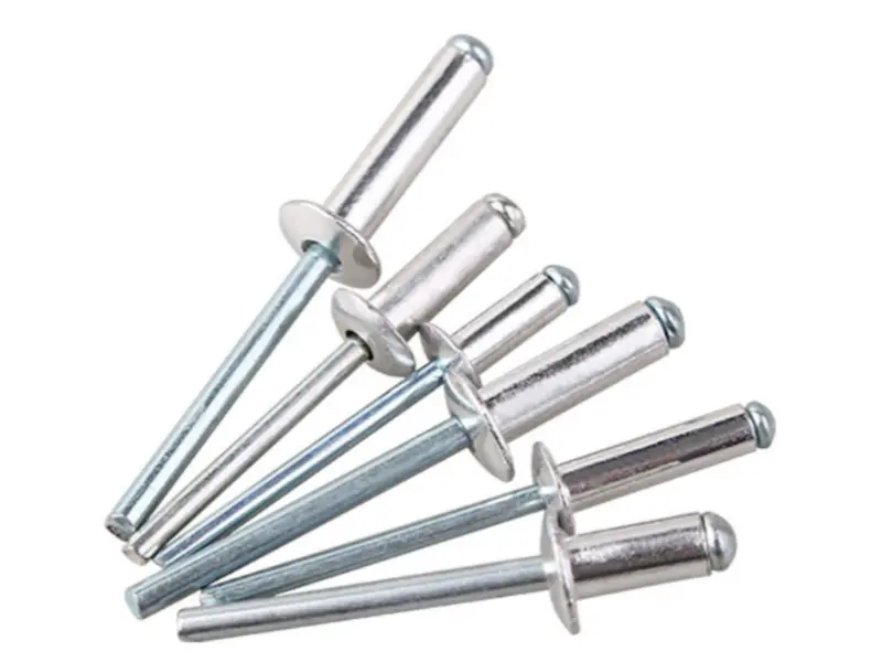 DIN7337-A Rebite cego com cabeça de cúpula aberta Rebite pop de aço Alu